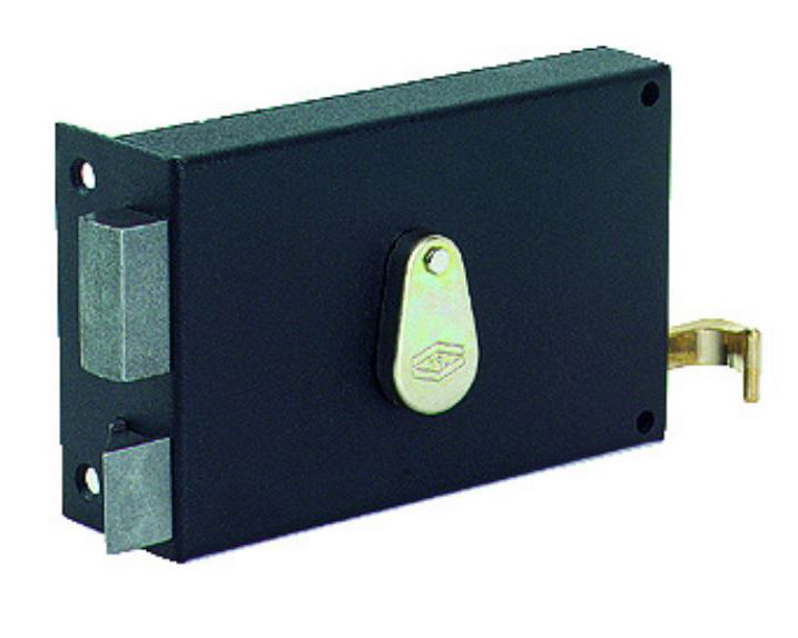 Serrure monopoint en applique horizontale à tirage noire gauche 140 x 88 mm carré 7 mm JPM 124000-01-2Y
