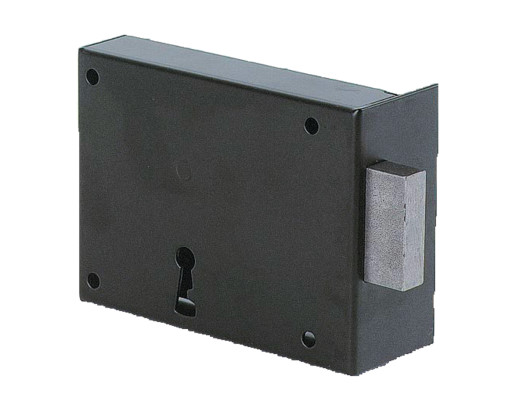 Serrure pêne dormant noir 110 mm droite JPM 101000-01-1Y