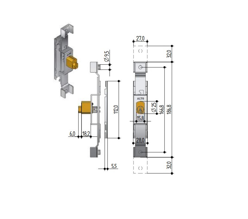 Serrure pour grilles extensibles 6610 PREFER PRE661000100