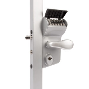 Serrure pour portail battant VINCI tube 40 - 60 mm finition argent LOCINOX LMKQ4040 V2L ZILV