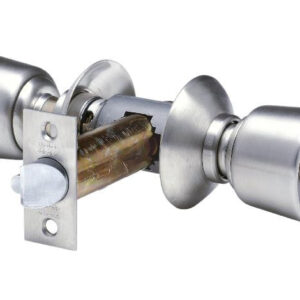 Serrure tubulaire bec de canne à condamnation V60 Acier inox Bouton Prestige VACHETTE 19402000