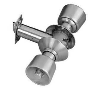 Serrure tubulaire V 6300 bec de canne à condamnation axe 63 mm bouton tulipe finition laiton poli VACHETTE 19096000