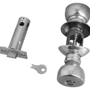 Serrure tubulaire V 6300 bec de canne à condamnation axe 80 mm bouton standard finition inox VACHETTE 19033000