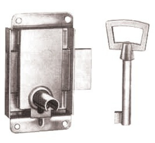 Serrure vitrines à pattes largeur 30 mm zingué VACHETTE 11220000