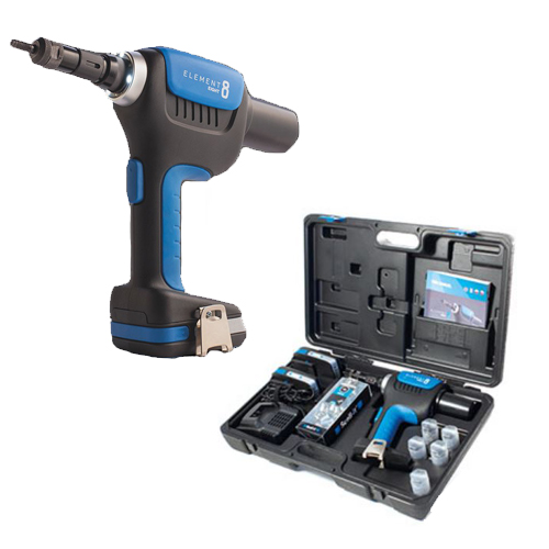 Sertisseuse 18 V pour écrous à sertir M3 à M8 + 2 batteries 2 Ah + chargeur + coffret SCELL-IT E-8-2XBAT