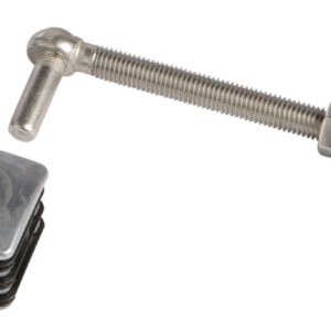 Set 2 charnières avec bouchons alu portillon M12 longueur 150 mm LOCINOX P00008826