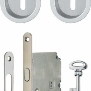 Set pour porte coulissante F94 chromé satiné à clé L HOPPE 3947902
