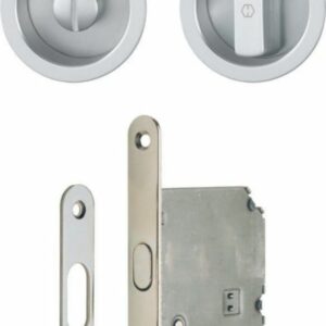 Set pour porte coulissante F94 chromé satiné à condamnation HOPPE 3948032