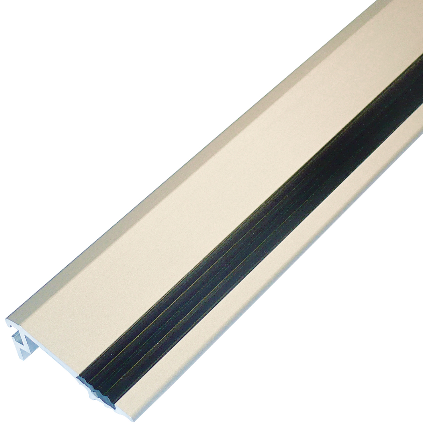 Seuil 4 m aluminium anodisé argent avec bande anti dérapant DUVAL PER-NA