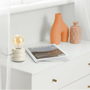 Lampe Boppo, céramique, beige, H.9 cm, E27