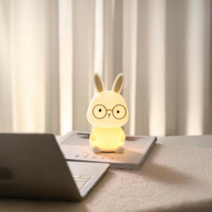 Lampe Bunny rechargeable, pvc, blanc, H.16 cm, LED