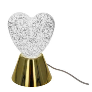 Lampe LED paillettes Dua, acier, blanc/doré, H.16.5cm