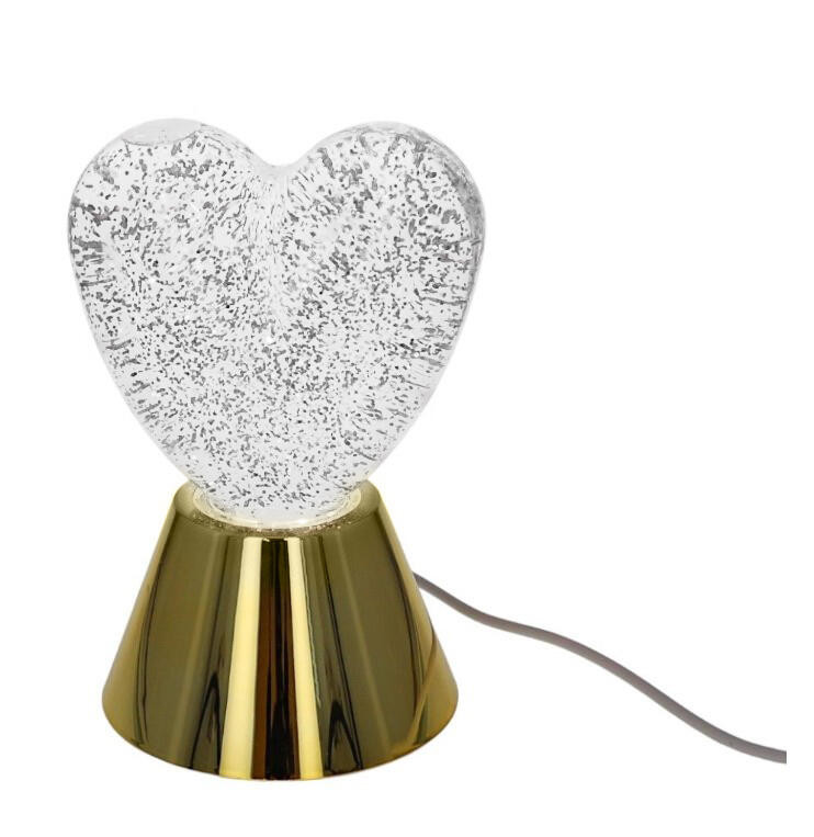 Lampe LED paillettes Dua, acier, blanc/doré, H.16.5cm