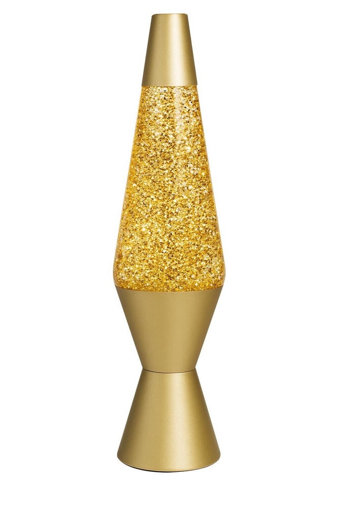 Lampe LED paillettes Romy, acier, or, H.36cm