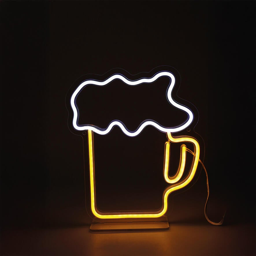 Lampe/applique neon led biere pvc usb + interrupteur seynave