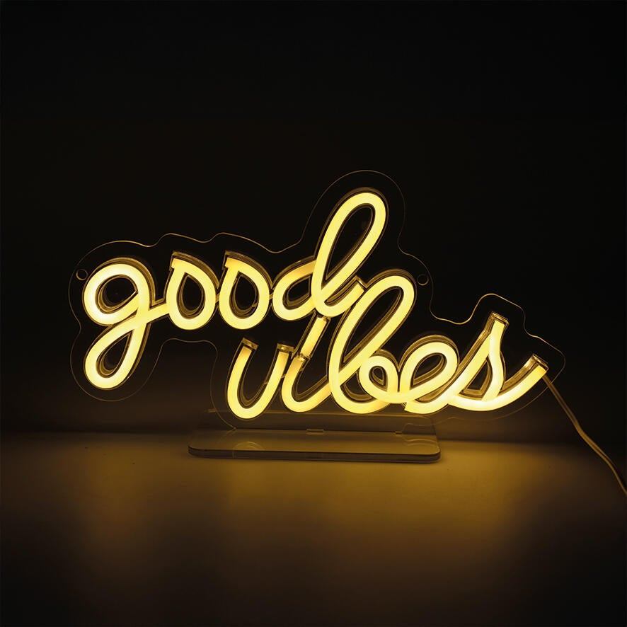 Lampe/applique neon led good vibes pvc usb + interrupteur seynave