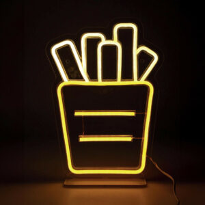 Néon LED, pvc blanc, Cornet de frites, SEYNAVE