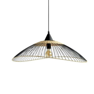 Suspension en rotin de couleur noir/naturel D.65 cm