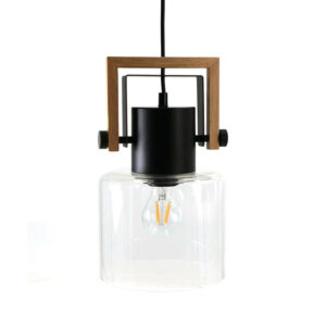 Suspension Nordica, verre, transparent, diam.18 cm, E27