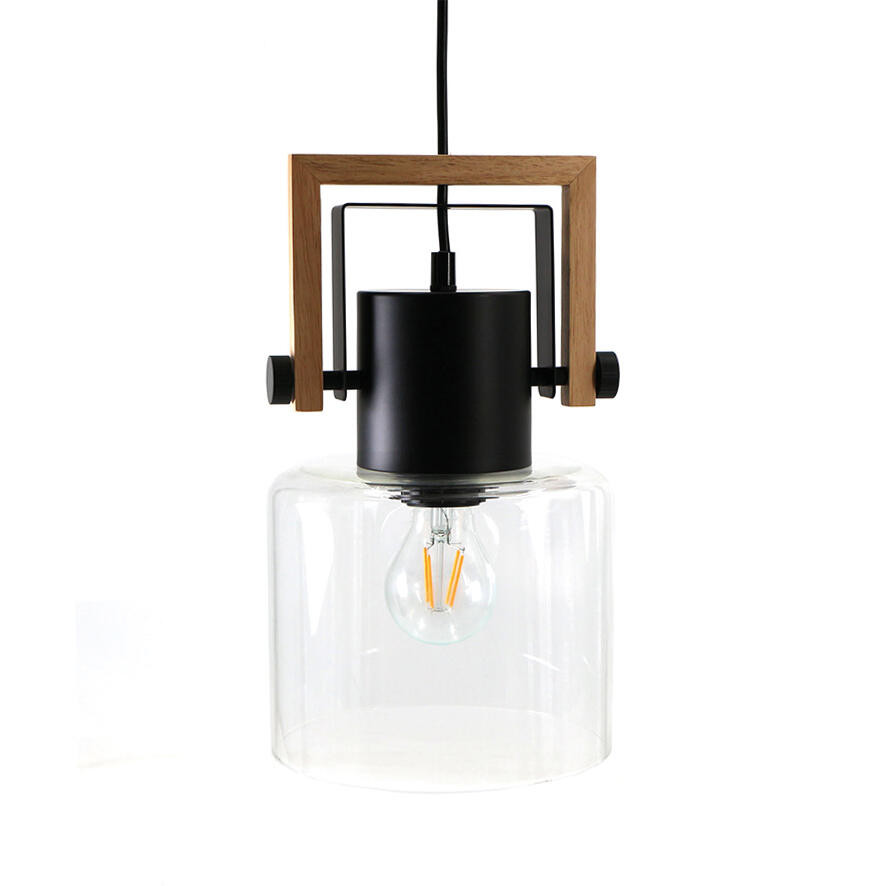 Suspension Nordica, verre, transparent, diam.18 cm, E27