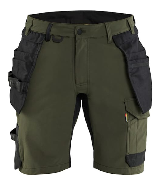 Short stretch 4D poches flottantes détachables vert foret/noir taille 40 BLÅKLÄDER 170216454298C46