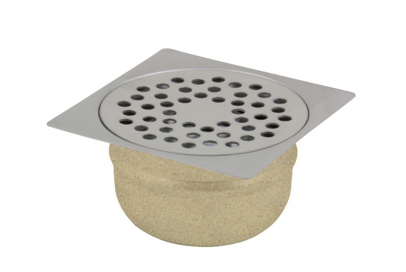 Siphon de sol inox 100x100 sortie verticale SV40 GEBO 21.412