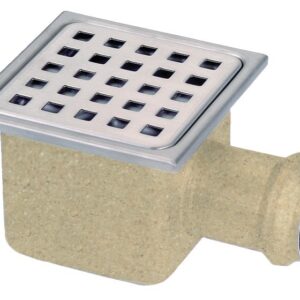 Siphon de sol inox 105x105 sortie horizontale SH40 GEBO 21.413