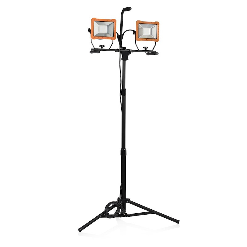 Projecteurs LED sur trépied 2x 30 W, 2 x 2400 lumens