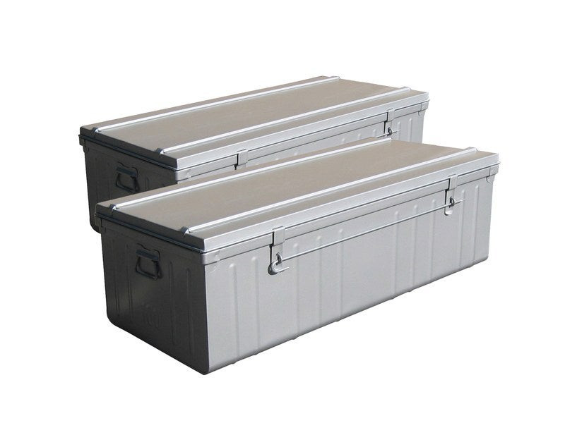 Lot de 2 cantines SNOR, 90 et 100 cm, peinture aluminium