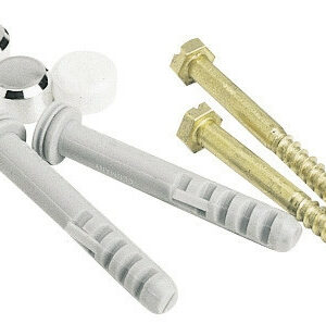 Lot de 2 chevilles clips pour fixation WC, l.9 x H.8 cm