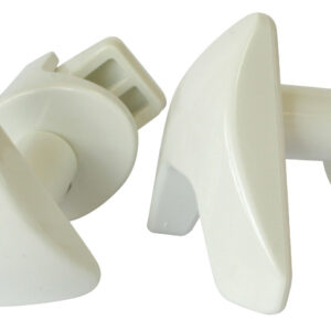 Lot de 2 patères "V" blanches pour sèche-serviettes à tubes ronds