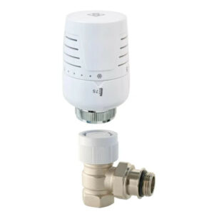 Robinet thermostatique T302 équerre 3/4 en laiton blanc