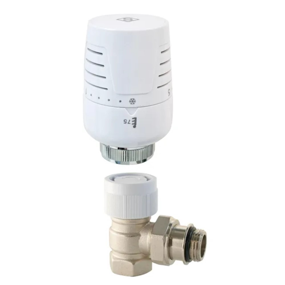Robinet thermostatique T302 équerre 3/4 en laiton blanc