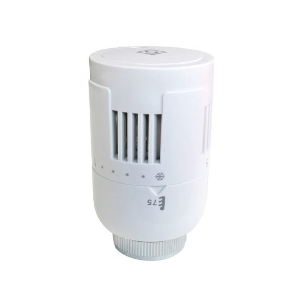 Tête thermostatique liquide blanc T303, en ABS, D.50mm x 85 mm