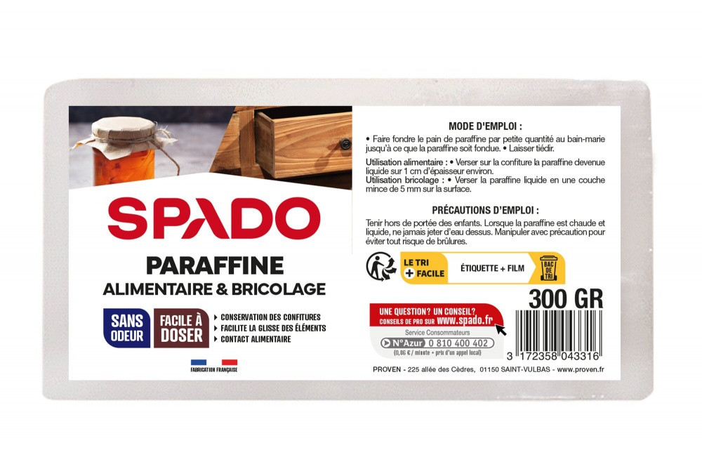 Pain paraffine solide universel ST WANDRILLE 300G
