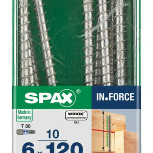 Lot De 10 Vis Acier Tête Cylindrique Spax, Diam.6 Mm X L.120 Mm