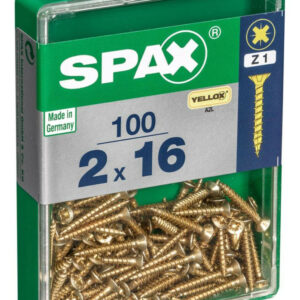 Lot de 100 vis acier tête fraisée pozidriv SPAX, Diam.2 mm x L.16 mm
