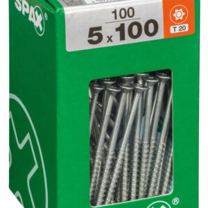 Lot de 100 vis acier tête fraisée torx SPAX, Diam.5 mm x L.100 mm