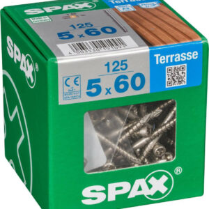 Lot de 125 vis inox tête cylindrique SPAX, Diam.5 mm x L.60 mm