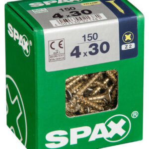 Lot de 150 vis acier tête fraisée pozidriv SPAX, Diam.4 mm x L.30 mm