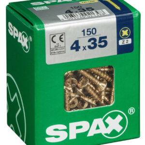 Lot de 150 vis acier tête fraisée pozidriv SPAX, Diam.4 mm x L.35 mm