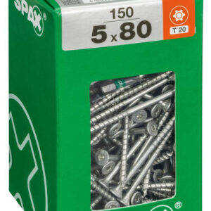 Lot de 150 vis acier tête fraisée torx SPAX, Diam.5 mm x L.80 mm
