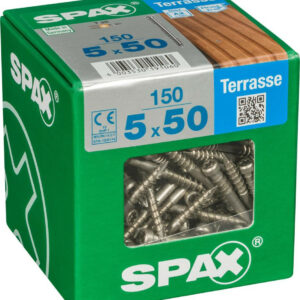 Lot de 150 vis inox tête cylindrique SPAX, Diam.5 mm x L.50 mm
