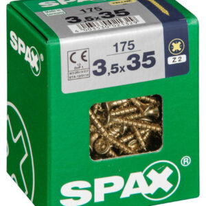 Lot de 175 vis acier tête fraisée pozidriv SPAX, Diam.3.5 mm x L.35 mm