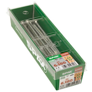 Lot de 20 vis acier tête fraisée bombée torx SPAX, Diam.6 mm x L.180 mm