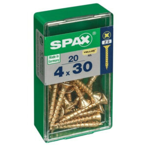 Lot De 20 Vis Acier Tête Fraisée Pozidriv, Diam.4 Mm X L.30 Mm