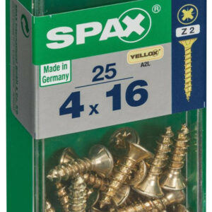 Lot de 20 vis acier tête fraisée pozidriv SPAX, Diam.3.5 mm x L.16 mm