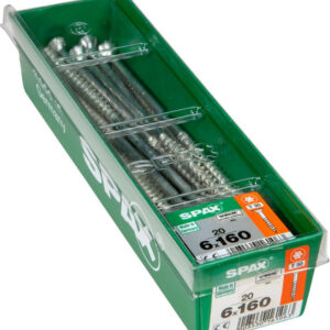 Lot de 20 vis acier tête fraisée torx SPAX, Diam.6 mm x L.160 mm