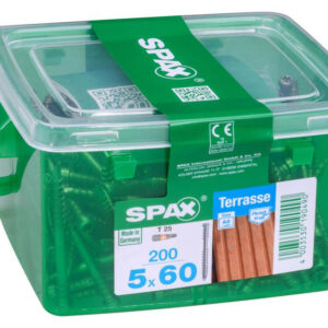 Lot de 200 vis inox tête cylindrique torx SPAX, Diam.5 mm x L.60 mm