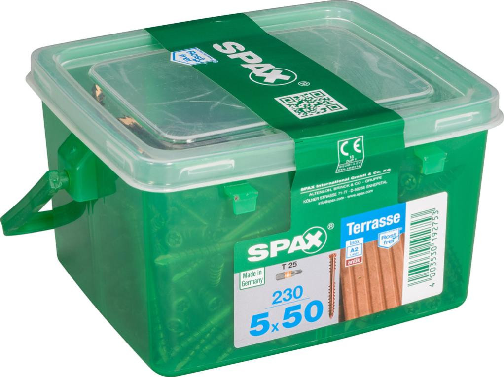 Lot de 230 vis inox étoile SPAX, Diam.5 mm x L.50 mm